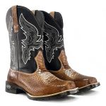 Bota Texana Masculina em Couro Legítimo Anaconda Kapell 
