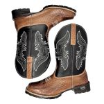 Bota Texana Masculina em Couro Legítimo Anaconda Kapell 