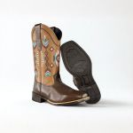 Bota Texana Feminina em Couro Legítimo Cacau Apache Kapell