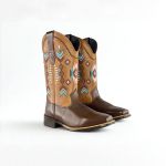 Bota Texana Feminina em Couro Legítimo Cacau Apache Kapell