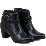 Bota Feminina Cano Curto em Couro Legítimo Napa Preto Linha Vintage Kapell 