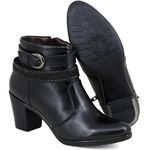 Bota Feminina Cano Curto em Couro Legítimo Napa Preto Linha Vintage Kapell 