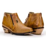 Bota Country Masculina Cano Curto Em Couro Nobre Legítimo Castor com Detalhes em Trissê Capelli