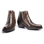 Bota Country Masculina Em Couro Nobre Legítimo Estampado Café Capelli