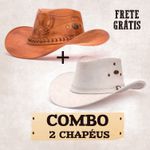 Combo 02 Chapéus Unissex Estilo Americano Barretos Cenoura + Texas Branco