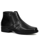 Bota Masculina em Couro Legítimo Preto Napa com Zíper Linha Social Kapell