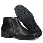 Bota Masculina em Couro Legítimo Preto Napa com Zíper Linha Social Kapell