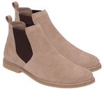 Bota Chelsea Masculina em Couro Legítimo Areia/Café Linha Urban Kapell 