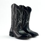 Bota Texana Feminina em Couro Legítimo Preto Fenix Kapell