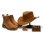 Combo Diplomata Castor Linha KPL Premium Botina + Chapéu + Porta Cartão + Chaveiro Todos Em Couro Legítimo