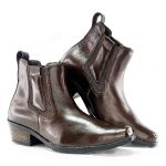 Bota Country Masculina Dallas Em Couro Legítimo Linha KPL Premium Cor Café 