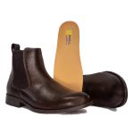 Botina Masculina Chicago Em Couro Legítimo Cor Café Forrada Em Couro Linha Kpl Premium 