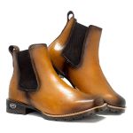 Botina Masculina Detroit em Couro Legítimo cor Cenoura Forrada em Couro Linha KPL Premium