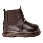 Botina Infantil Unissex New Baby em Couro Legítimo Café Linha KPL Premium 