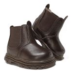 Botina Infantil Unissex New Baby em Couro Legítimo Café Linha KPL Premium 