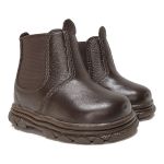 Botina Infantil Unissex New Baby em Couro Legítimo Café Linha KPL Premium 