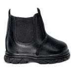 Botina Infantil Unissex New Baby em Couro Legítimo Preto Linha KPL Premium
