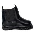 Botina Infantil Unissex New Baby em Couro Legítimo Preto Linha KPL Premium