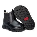 Botina Infantil Unissex New Baby em Couro Legítimo Preto Linha KPL Premium