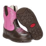 Bota Texana Infantil Unissex New Baby em Couro Legítimo Rosa Linha KPL Premium