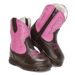 Bota Texana Infantil Unissex New Baby em Couro Legítimo Rosa Linha KPL Premium