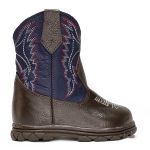 Bota Texana Infantil Unissex New Baby em Couro Legítimo Azul Linha KPL Premium 