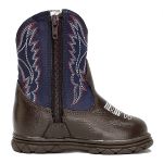Bota Texana Infantil Unissex New Baby em Couro Legítimo Azul Linha KPL Premium 