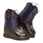 Bota Texana Infantil Unissex New Baby em Couro Legítimo Azul Linha KPL Premium 