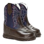 Bota Texana Infantil Unissex New Baby em Couro Legítimo Azul Linha KPL Premium 