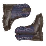 Bota Texana Infantil Unissex New Baby em Couro Legítimo Azul Linha KPL Premium 