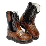 ` Bota Texana Infantil Unissex New Baby em Couro Legítimo Estampa de Cobra Linha KPL Premium
