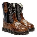` Bota Texana Infantil Unissex New Baby em Couro Legítimo Estampa de Cobra Linha KPL Premium