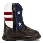  Bota Texana Infantil Unissex New Baby em Couro Legítimo Estampa USA Linha KPL Premium
