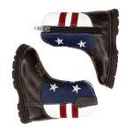  Bota Texana Infantil Unissex New Baby em Couro Legítimo Estampa USA Linha KPL Premium