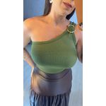 BLUSA REGATA CHARLOTE METAL - VERDE OLIVA
