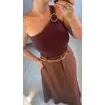 BLUSA REGATA CHARLOTE METAL - MARROM