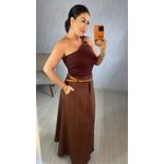 BLUSA REGATA CHARLOTE METAL - MARROM