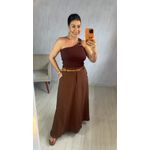 BLUSA REGATA CHARLOTE METAL - MARROM