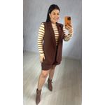 CONJUNTO SHORT E COLETE MARROM