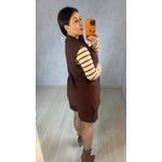 CONJUNTO SHORT E COLETE MARROM