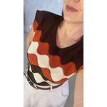 CROPPED TRICOT ONDAS MARROM