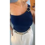 BLUSA REGATA CHARLOTE METAL - AZUL MARINHO