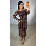 VESTIDO TULE MANGA LONGA XADREZ