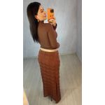 BLUSA SEGUNDA PELE AVELUDADA CHOCOLATE