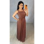 VESTIDO MARROM LISTRADO