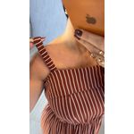 VESTIDO MARROM LISTRADO