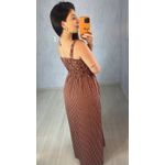 VESTIDO MARROM LISTRADO