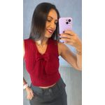 BLUSA TRICOT MODAL LAÇO MARSALA