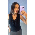 BLUSA TRICOT MODAL LAÇO PRETO