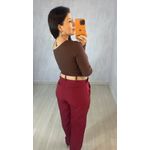 BLUSA MANGA LONGA OMBRO ASSIMETRICO MARROM